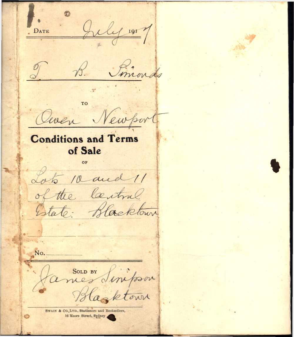 Conditions and Terms of Sale, Lots 10 and 11 Central Estate, Blacktown