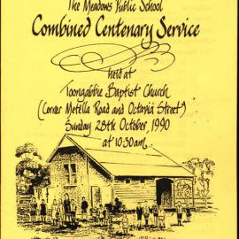Meadows Public School Combined Centenary Service, 1990