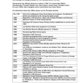Glendenning suburb timeline
