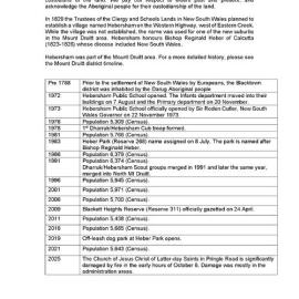 Hebersham suburb timeline