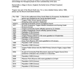 Tregear suburb timeline