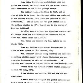 Blacktown Post Office history 1862-1943