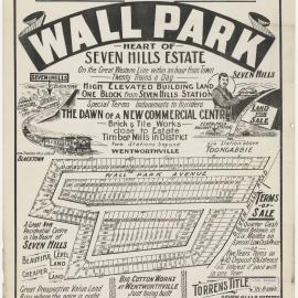 Wall Park, Heart of Seven Hills Estate, 1923
