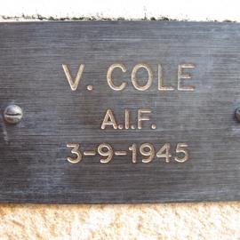 Plaque - Cole, V. (AIF)