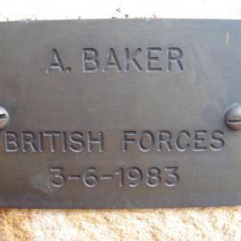 Plaque - Baker, A. (British Forces)