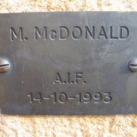 Plaque - McDonald, M. (AIF)