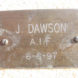 Plaque - Dawson, J. (AIF)