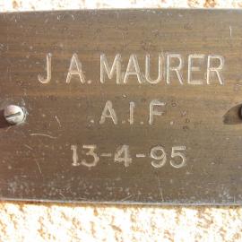 Plaque - Maurer, J.A. (AIF)