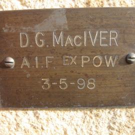 Plaque - MacIver, Donald Gunn (AIF, POW)