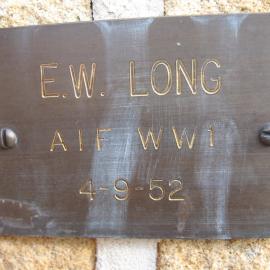 Plaque - Long, Edward William (AIF WW1)