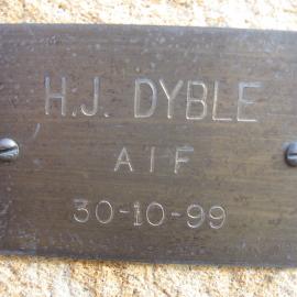 Plaque - Dyble, Hubert James (AIF)