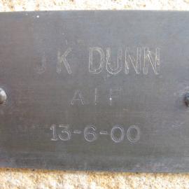 Plaque - Dunn, James Kenneth (AIF)
