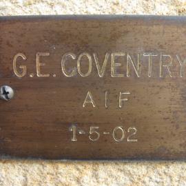 Plaque - Coventry, Gregory Edward (AIF)