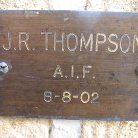 Plaque - Thompson, J.R. (AIF)