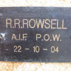 Plaque - Rowsell, Robert Reginald (AIF, POW)