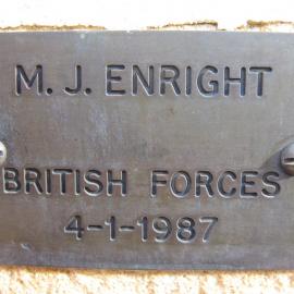 Plaque - Enright, M.J. (British Forces)
