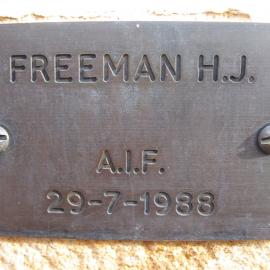 Plaque - Freeman, Harold James (AIF)