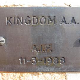 Plaque - Kingdom, Albert Arthur (AIF)