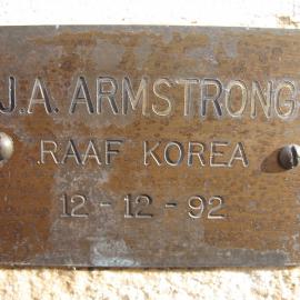 Plaque - Armstrong, J.A. (RAAF, Korea)