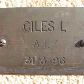 Plaque - Giles, L. (AIF)