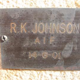 Plaque - Johnson, R.K. (AIF)