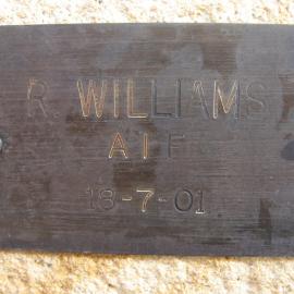 Plaque - Williams, R. (AIF)