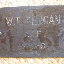 Plaque - Bergan, William Terrance Clark (AIF)
