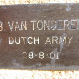 Plaque - Van Tongeren, Benjamin (Dutch Army)