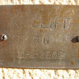 Plaque - Cliff, Kenneth Kay (RN)