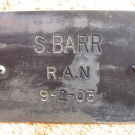 Plaque - Barr, Stewart Burgess (RAN)