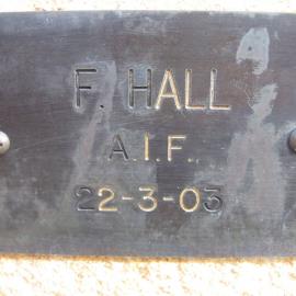 Plaque - Hall, F. (AIF)