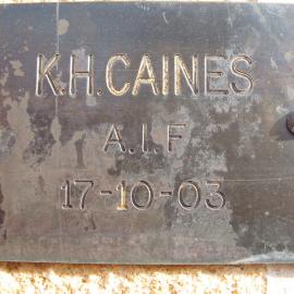 Plaque - Caines, Kenneth Henry (AIF)