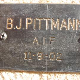 Plaque - Pittmann, B.J. (AIF)