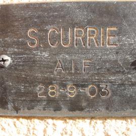 Plaque - Currie, S. (AIF)