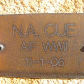 Plaque - Cue, Norman Albert (AIF, WWII)