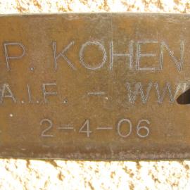 Plaque - Kohen, Perce George (AIF, WWII)