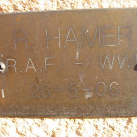 Plaque - Hamer, R. (RAF, WWII)