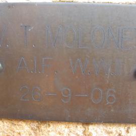 Plaque - Moloney, Vincent Thomas (AIF, WWII)