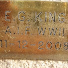 Plaque - King, E.G. (AIF, WWII)