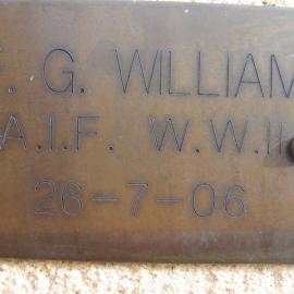 Plaque - Williams, Frederick George (AIF, WWII)