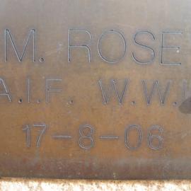 Plaque - Rose, M. (AIF, WWII)