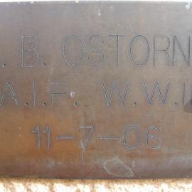 Plaque - Ostorne [Osborne], Bert Ernest (AIF, WWII)