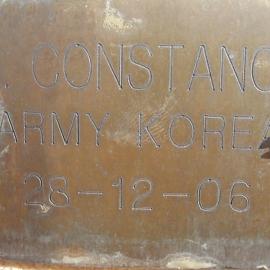 Plaque - Constance, Newell John (ARMY KOREA)