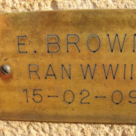 Plaque - Brown, E. (RAN, WWII)