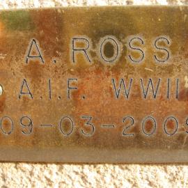 Plaque - Ross, A. (AIF, WWII)