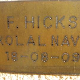 Plaque - Hicks, Frank (Royal Navy)