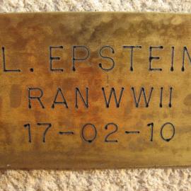 Plaque - Epstein, Jacob Louis (RAN WWII)