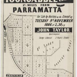 2nd subdivision, Toongabbee Estate, Toongabbie, 1886