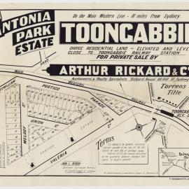 Antonia Park Estate, Toongabbie, 1927