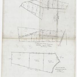 Sketch plan showing three subdivisions at Prospect including Garside's and Smiths